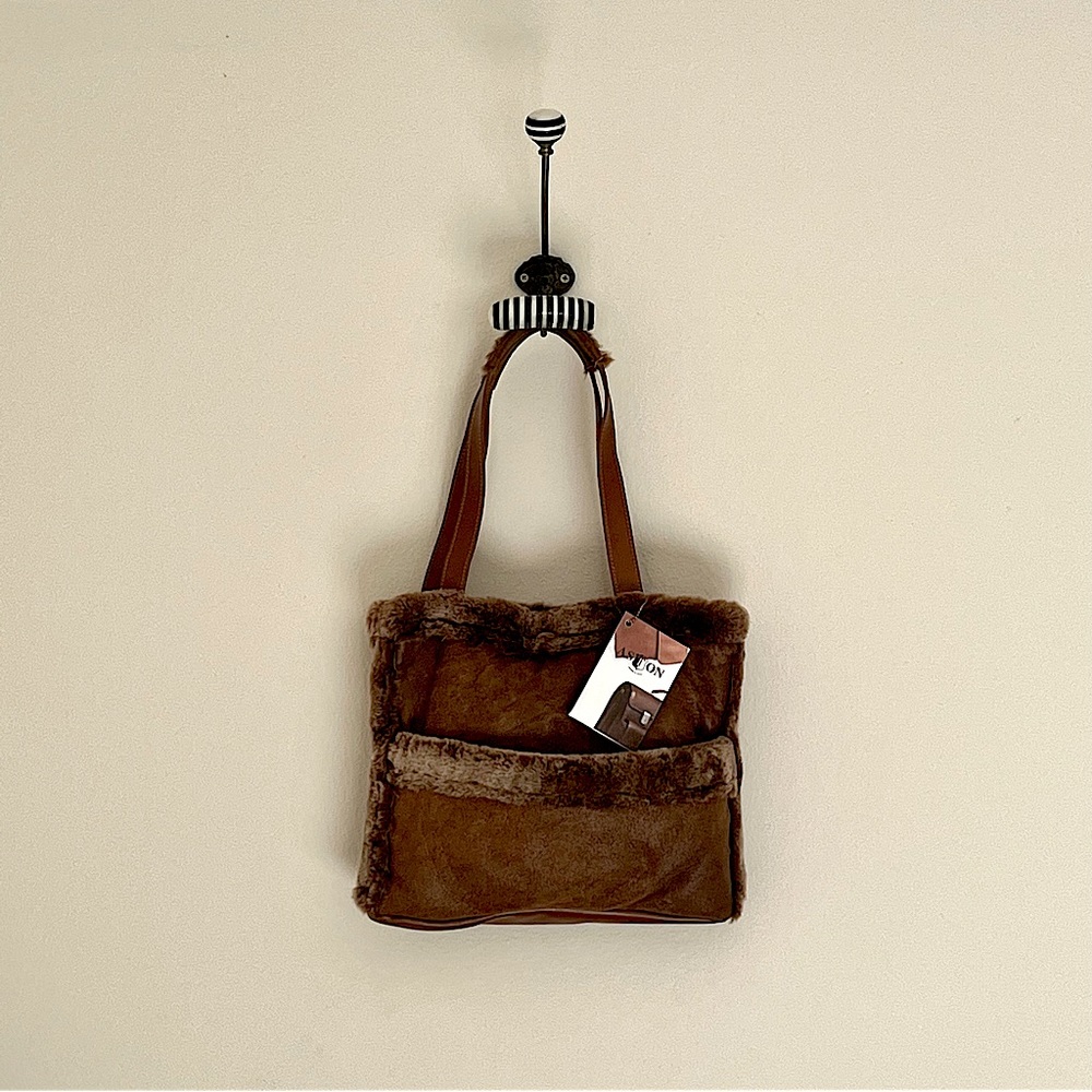 Aston Leather Leather & Shearling Bag